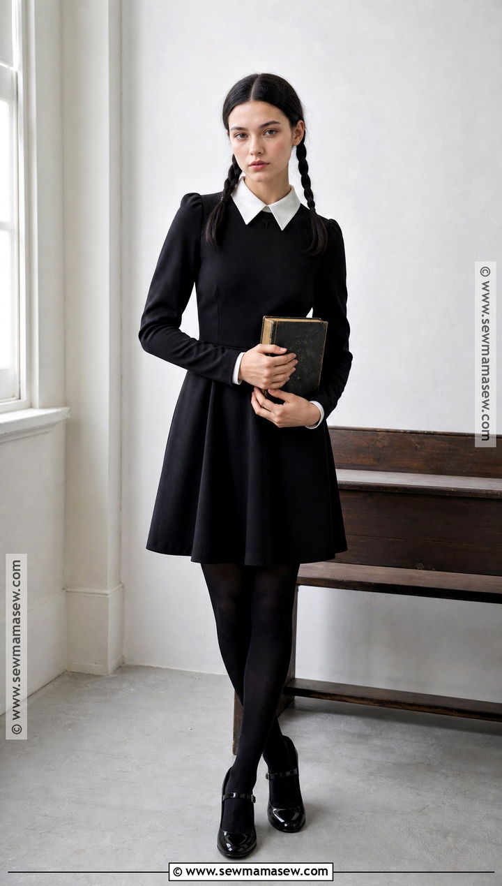 Wednesday Addams Black Dress Costume - 30 Hollywood Characters Costume Ideas