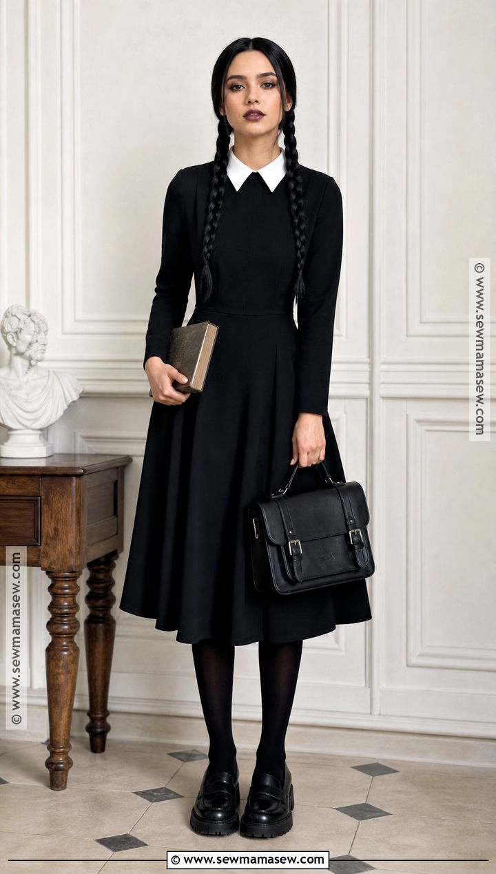 Wednesday Addams Black Dress Costume - 35 Movie Characters Costumes