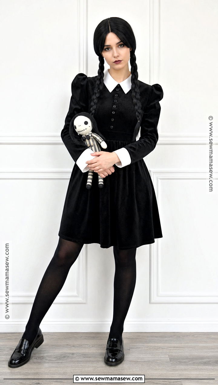 Wednesday Addams Black Dress Costume - 30 black dress costume ideas