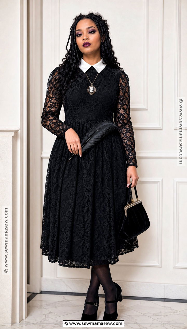 Wednesday Addams Black Lace Outfit - 45 wednesday addams outfit ideas