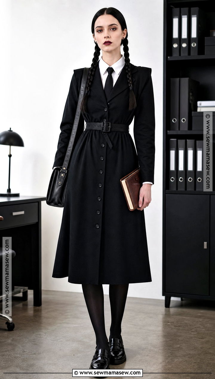 Wednesday Addams Black Shirt Dress - 30 wednesday addams dress ideas