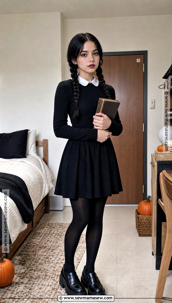Wednesday Addams College Costume - 50 halloween costumes college