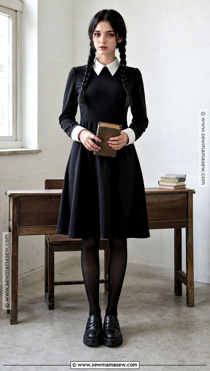 Wednesday Addams Costume - 35 Women In Black Costume Ideas