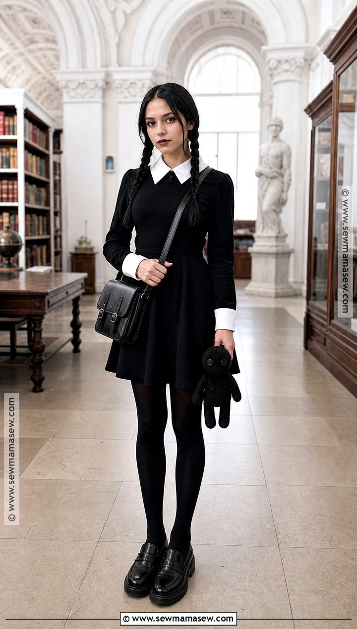 Wednesday Addams Inspired Halloween Dress - 30 halloween dress ideas