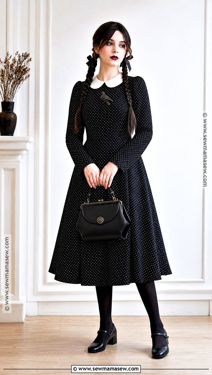 Wednesday Addams Polka Dot Dress Costume - 30 wednesday addams dress ideas