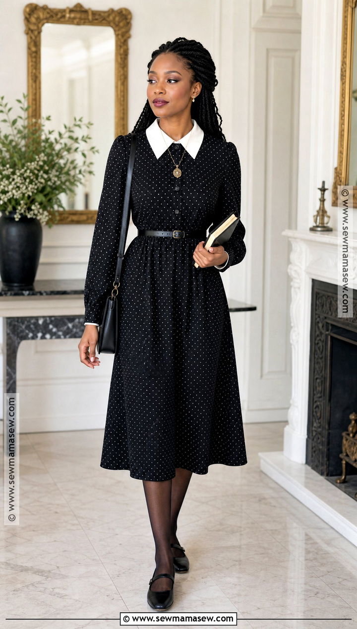 Wednesday Addams Polka Dot Dress Outfit - 45 wednesday addams outfit ideas