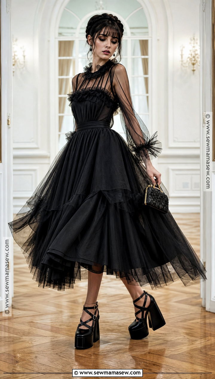 Wednesday Addams RaveN Dance Dress - 30 wednesday addams dress ideas