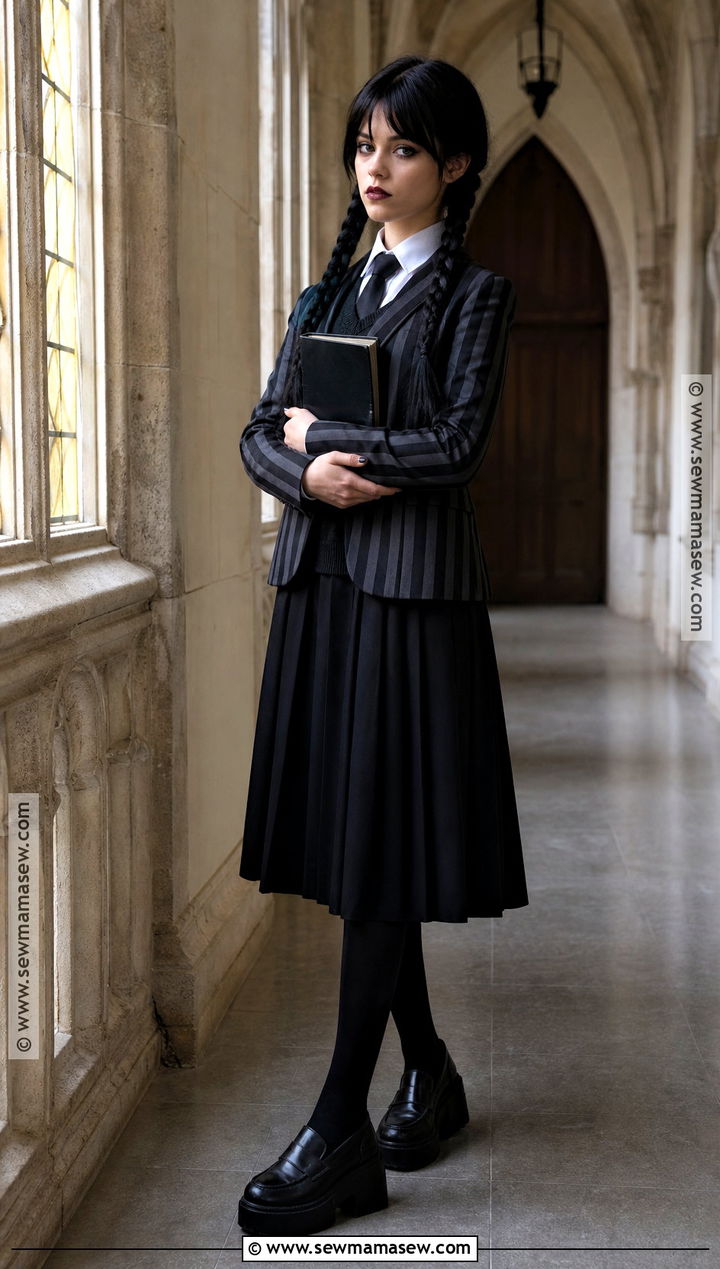 Wednesday Addams School Costume - 35 tim burton costumes