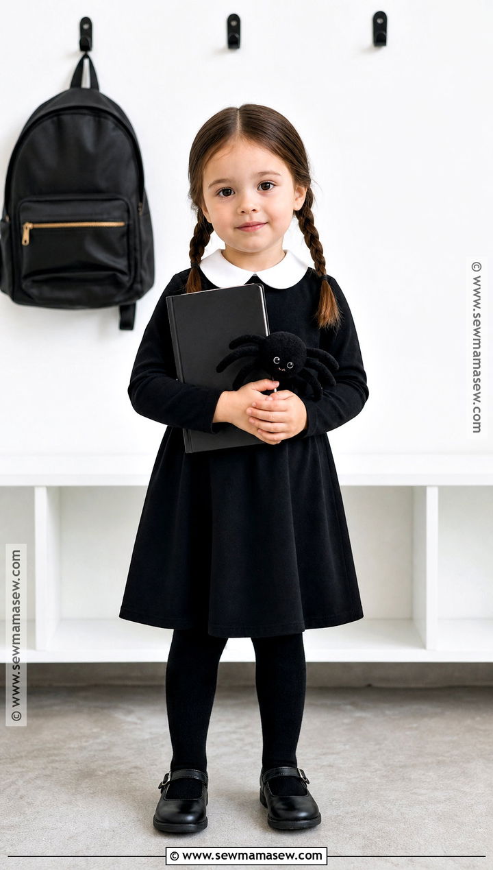 Wednesday Addams Toddler Costume With Black Dress - 35 toddler costumes for girls