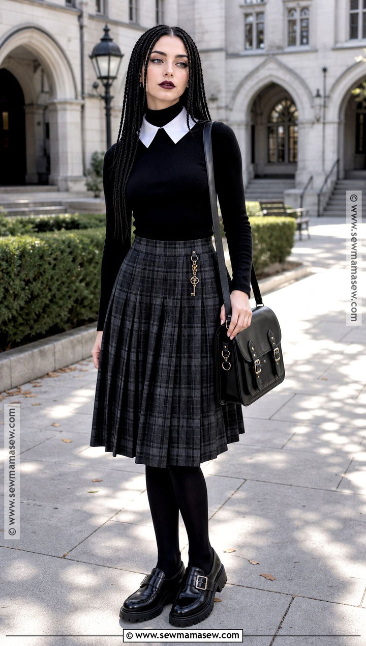 Wednesday Addams Turtleneck And Skirt Outfit - 45 wednesday addams outfit ideas