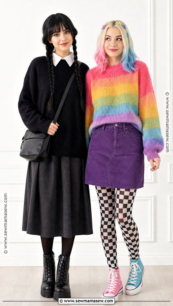 Wednesday And Enid Cozy Sweater Costume - 30 Wednesday And Enid Costumes