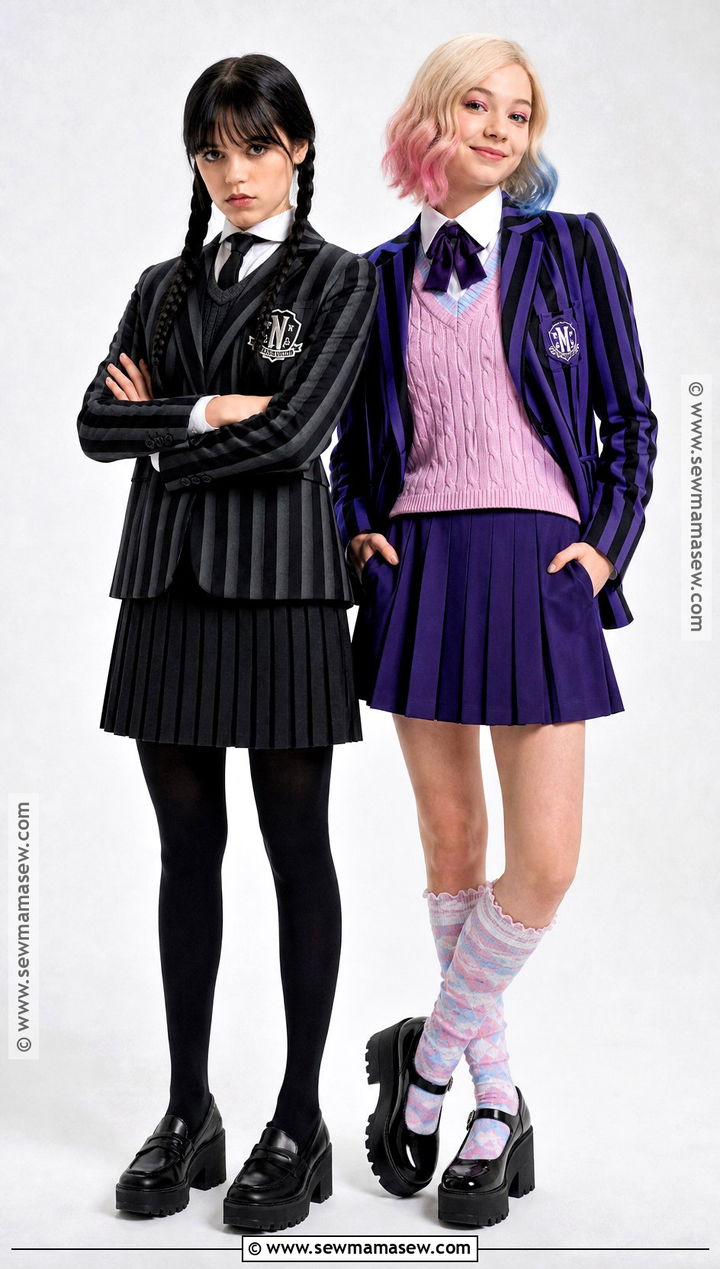 Wednesday And Enid Nevermore Uniform Costume - 30 Wednesday And Enid Costumes