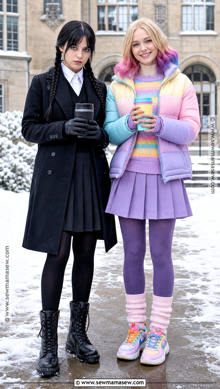Wednesday And Enid Winter Coat Costume - 30 Wednesday And Enid Costumes