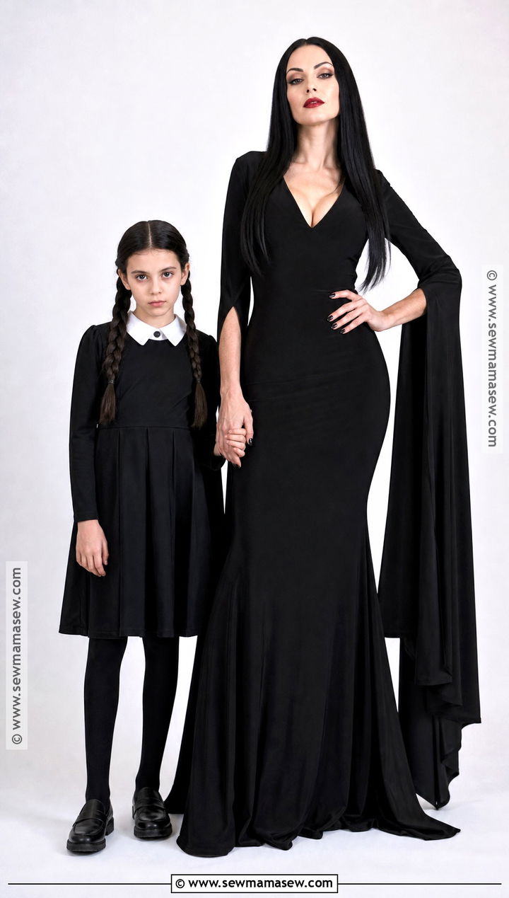 Wednesday And Morticia Mom And Daughter Costume - 35 mom and daughter halloween costumes