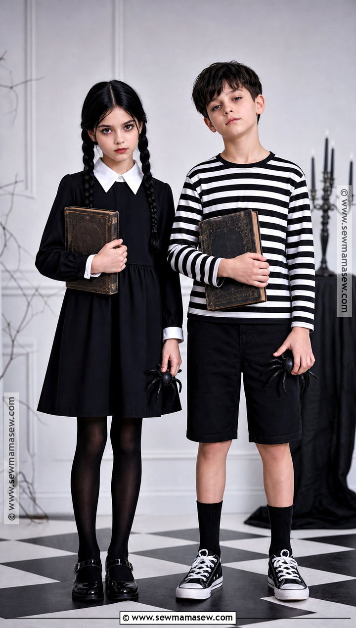 Wednesday And Pugsley Addams Costume - 35 brother and sister halloween costumes