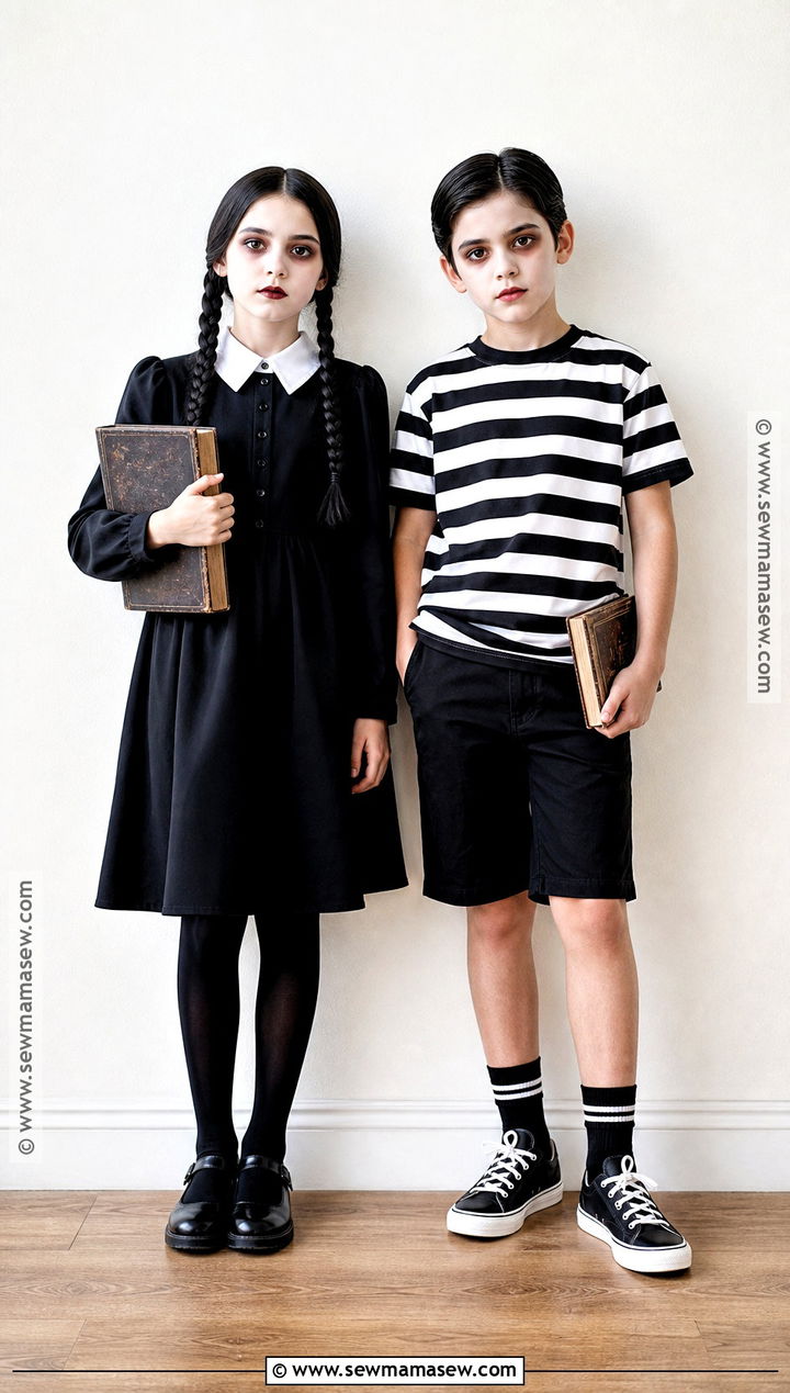 Wednesday And Pugsley Addams Costume - 35 boy and girl halloween costumes