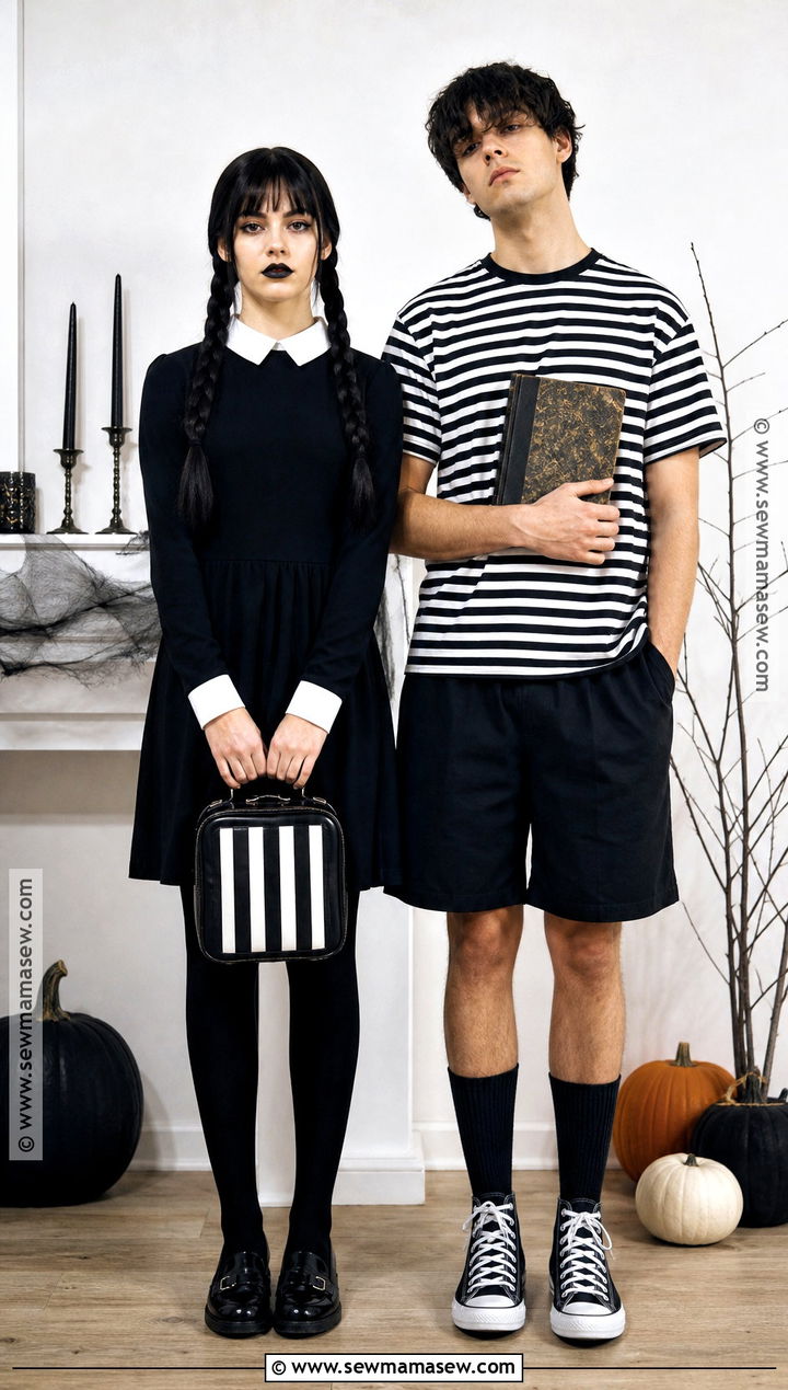 Wednesday And Pugsley Duo Costume - 50 halloween costumes duo