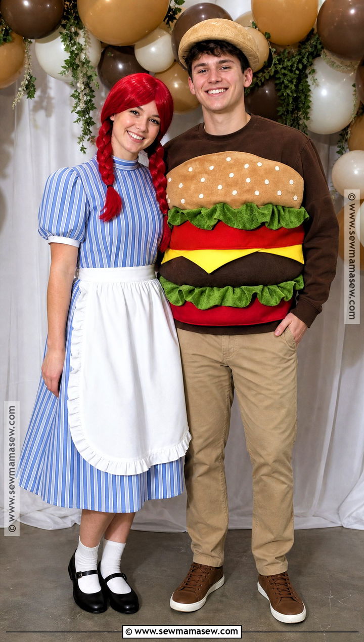 Wendys Mascot And Burger Couple Costume - 30 wendy halloween costume ideas
