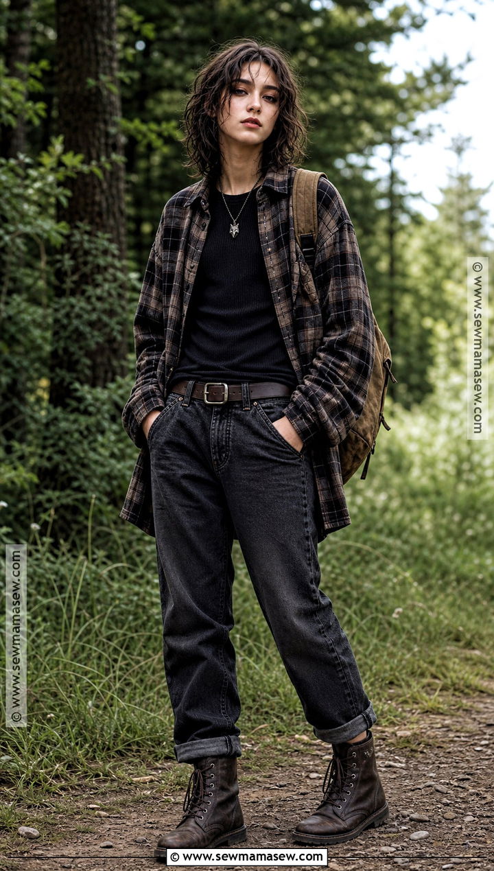 Werewolf Aesthetic Outfit With Flannel - 30 Werewolf Aesthetic Outfit Ideas