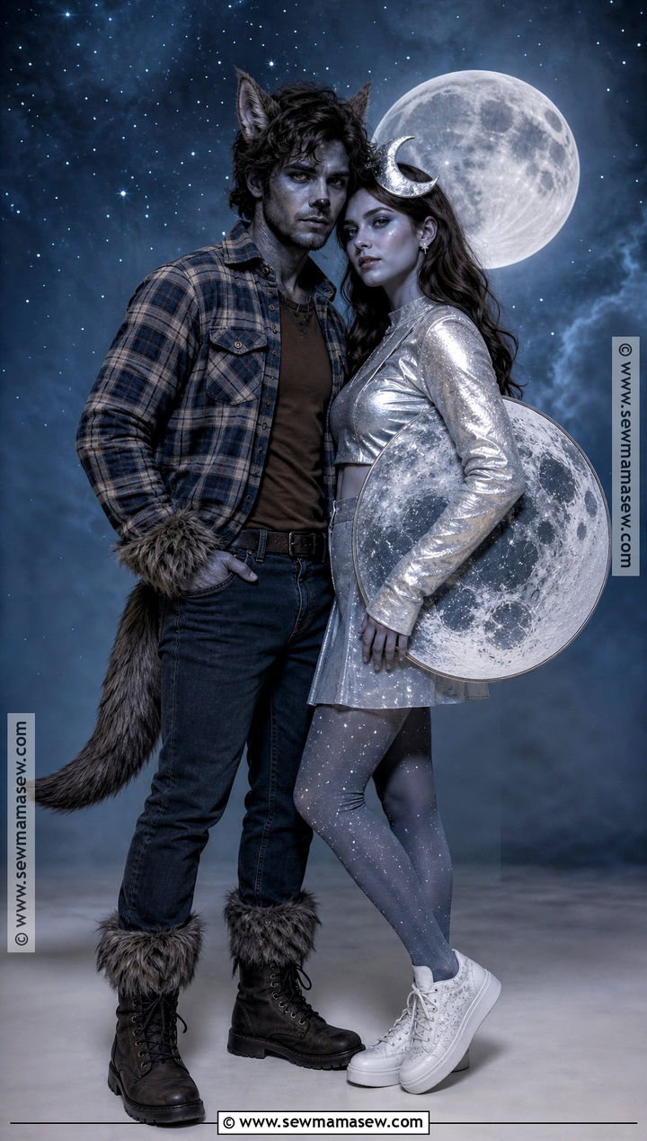 Werewolf And Full Moon Couple Costume - 50 couple costumes for halloween