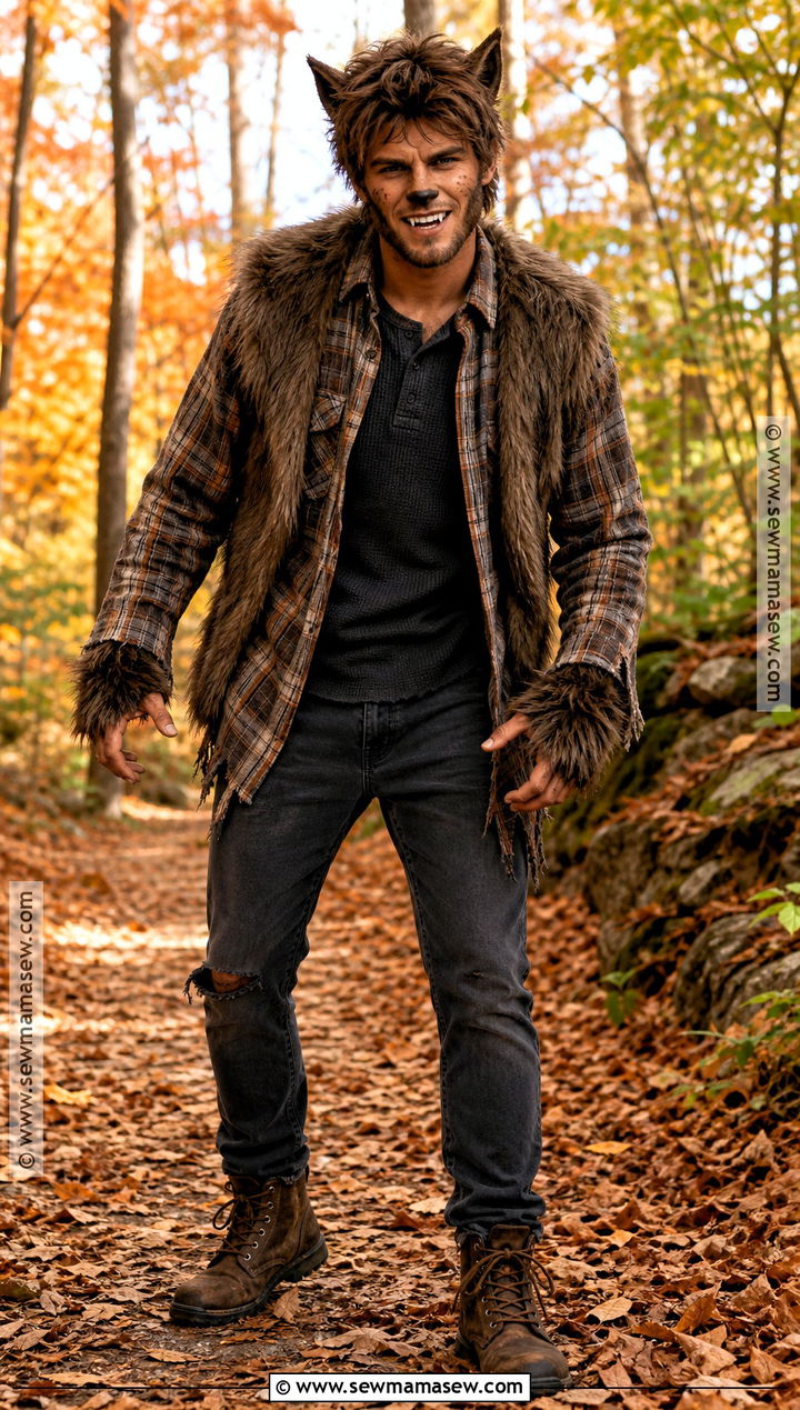 Werewolf Costume With Faux Fur Vest - 50 halloween costume ideas