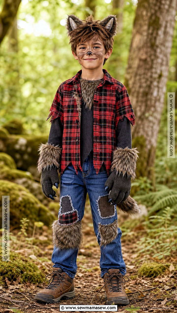 Werewolf Costume With Plaid Shirt - 30 halloween costumes kids for boys