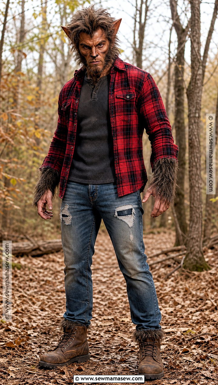 Werewolf Costume With Plaid Shirt - 30 men's halloween costumes