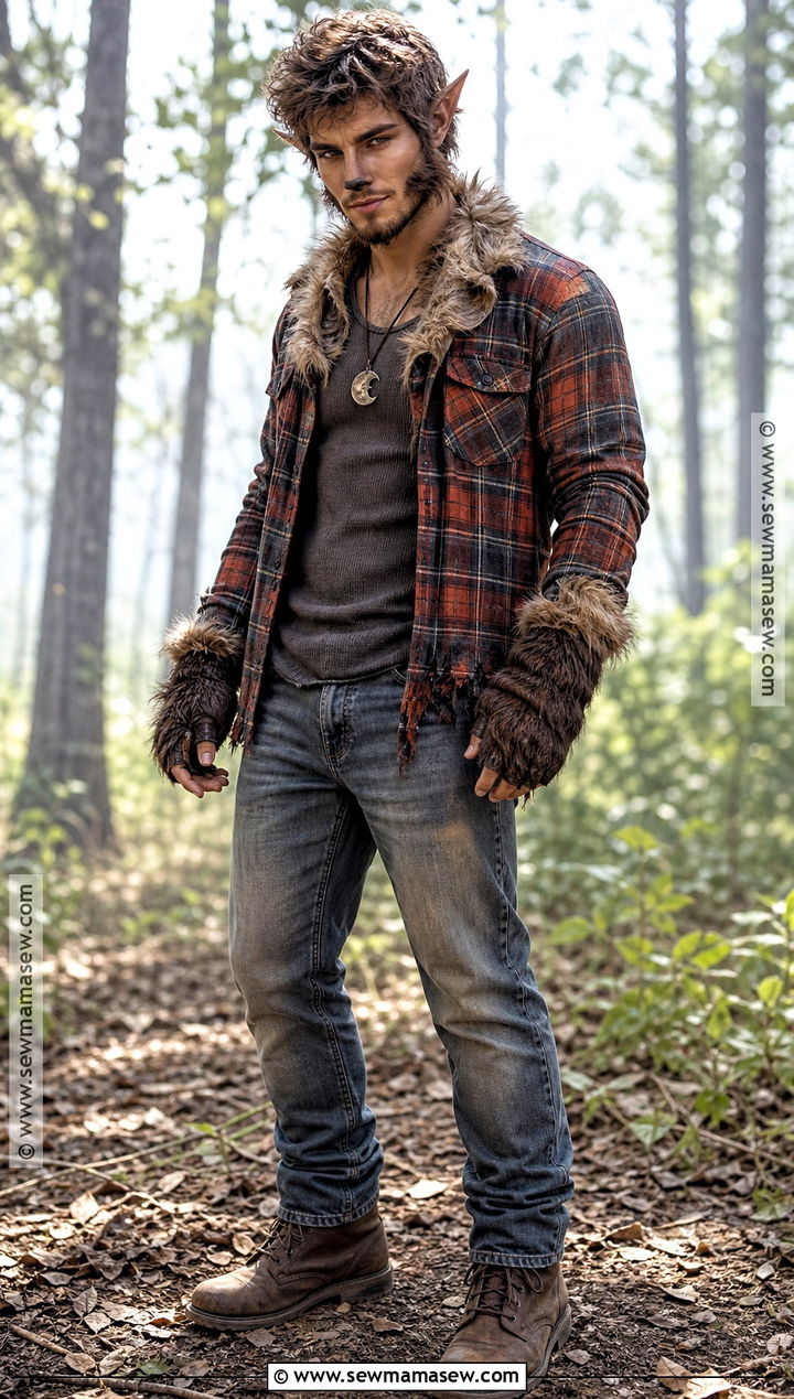 Werewolf Costume With Plaid Shirt - 35 Halloween Costume Ideas for Men