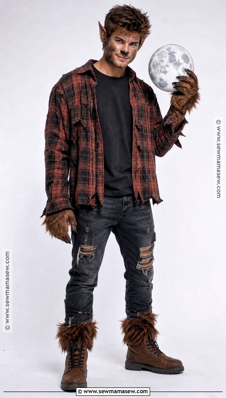 Werewolf Costume With Plaid Shirt - 40 halloween costumes for men