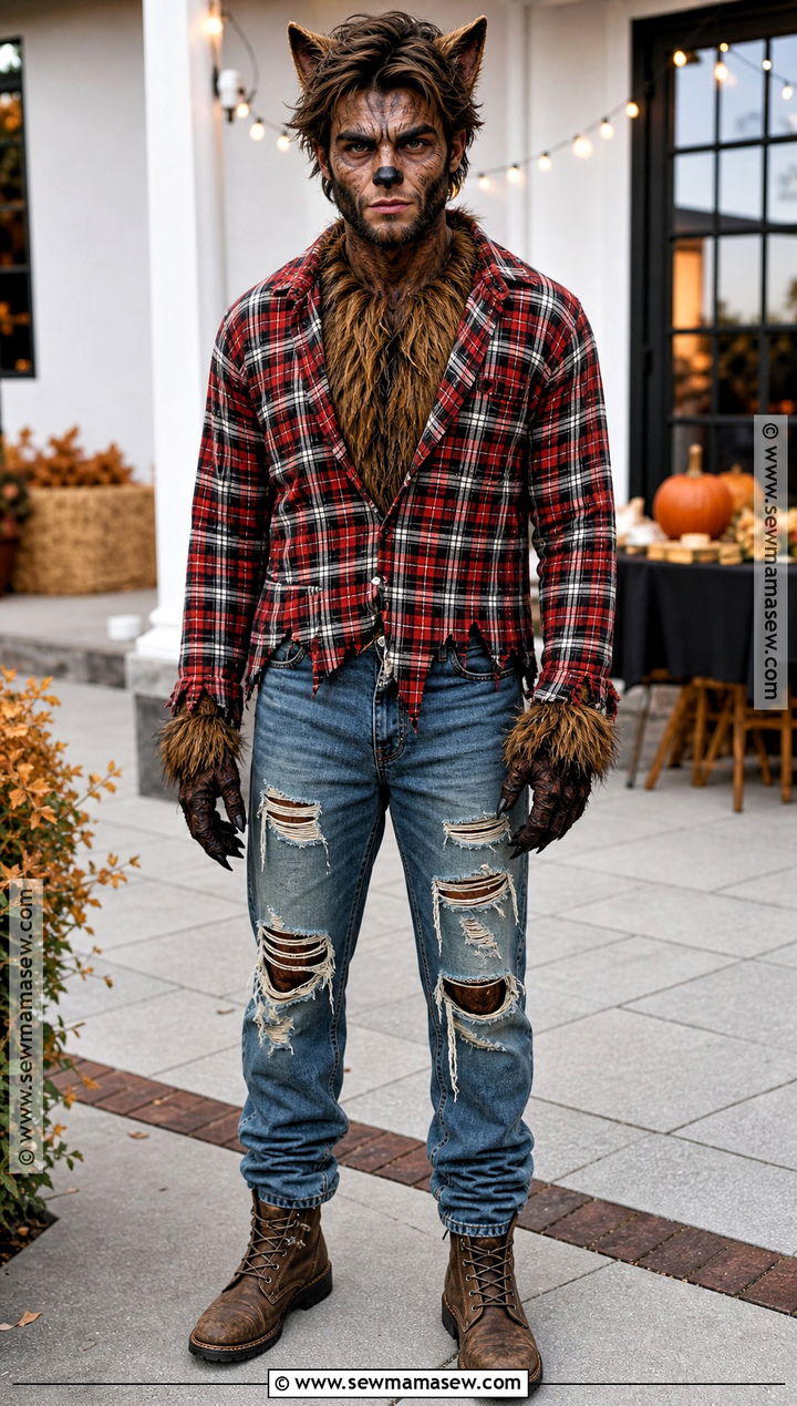 Werewolf Costume With Plaid Shirt - 45 mens halloween costumes
