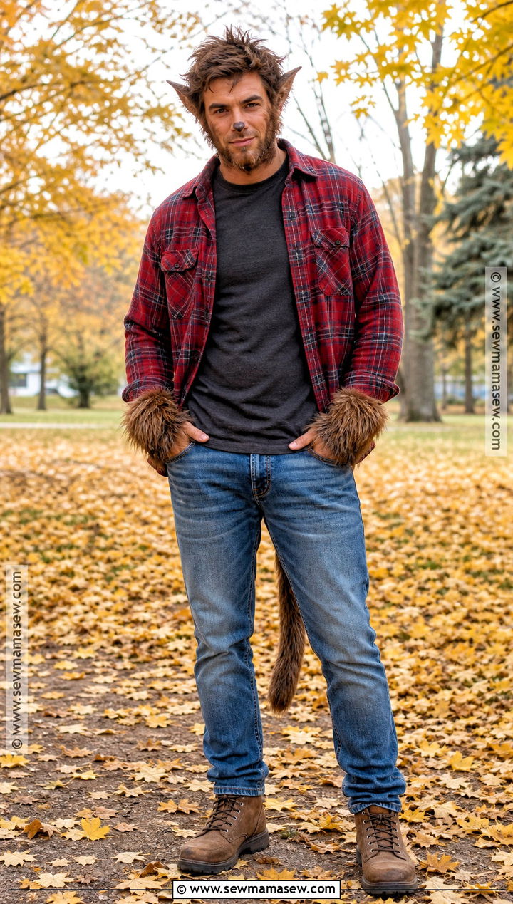 Werewolf Flannel Halloween Outfit - 35 halloween outfit ideas for men