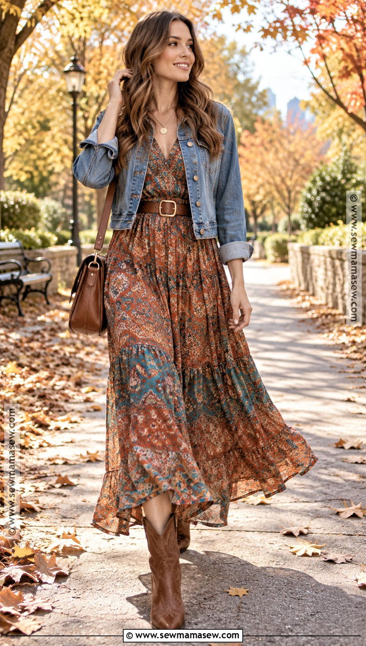 Western Ankle Boots With a Maxi Dress - 25 autumn boots