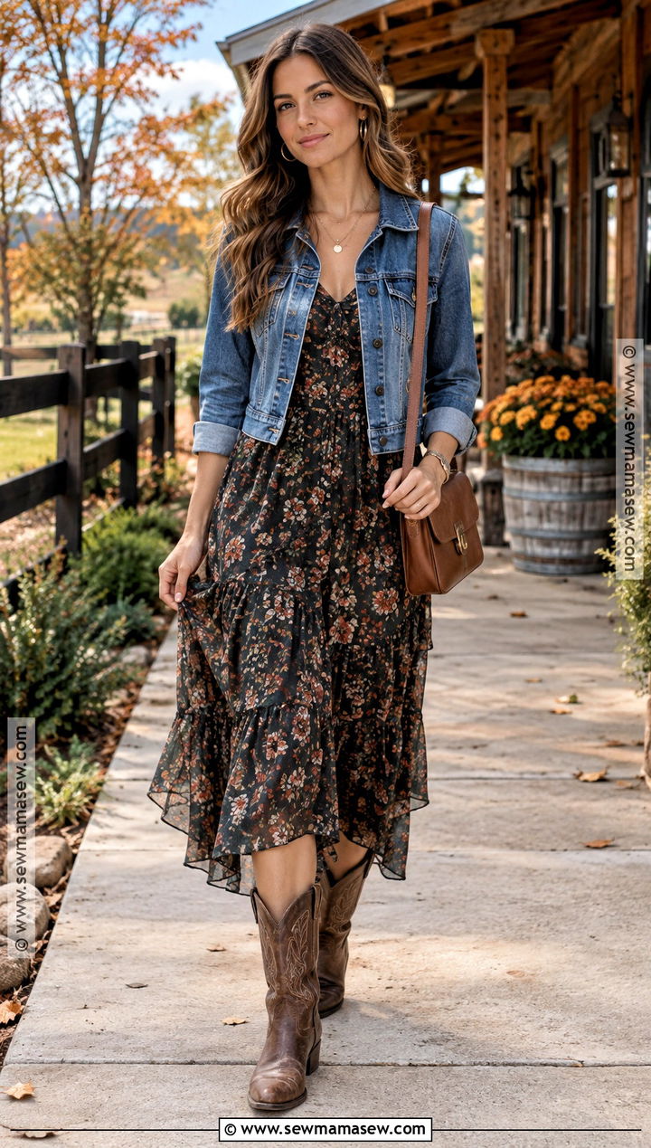 Western Boot Outfit - 15 Fall Shoe Inspo Aesthetic Ideas