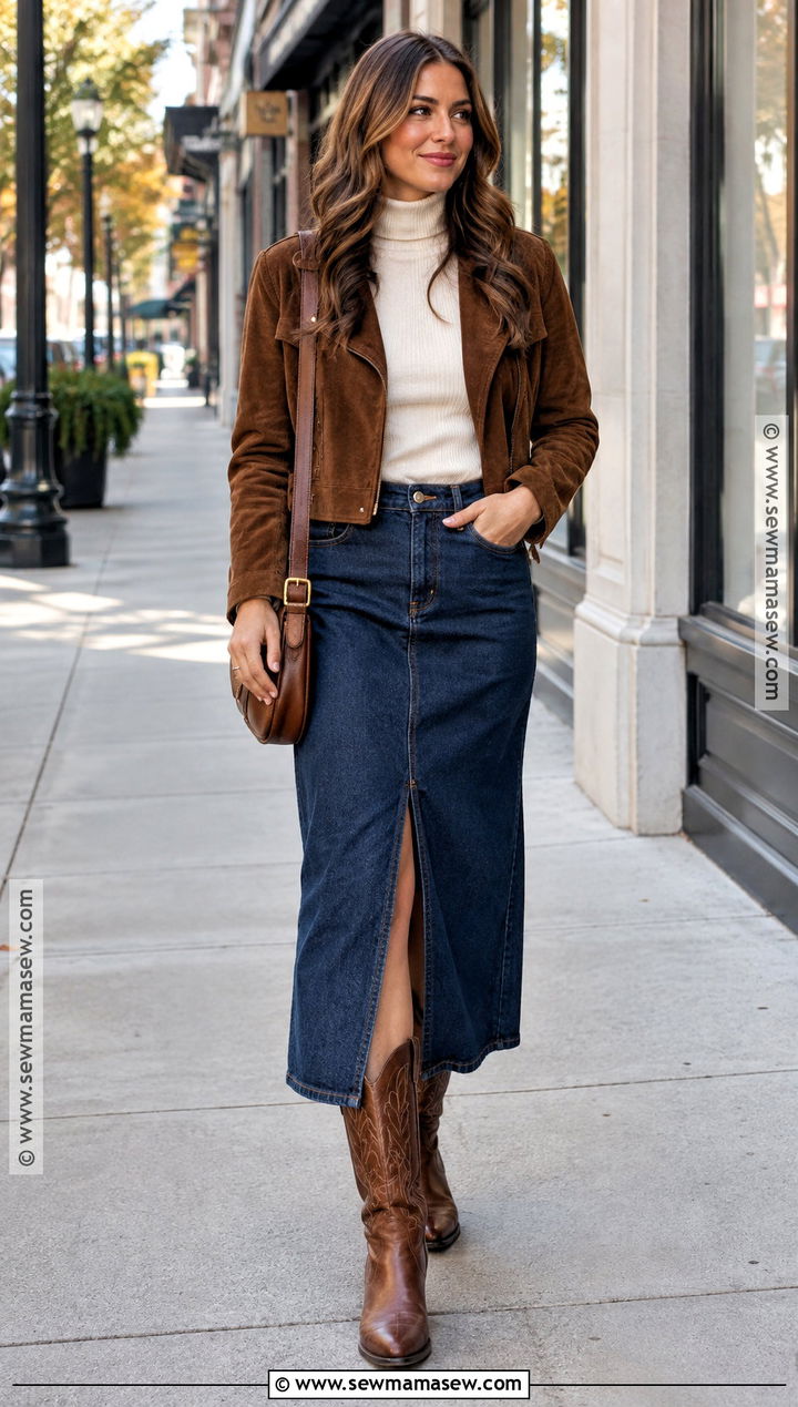 Western Boots With Denim Skirt - 15 fall must have shoes 2026