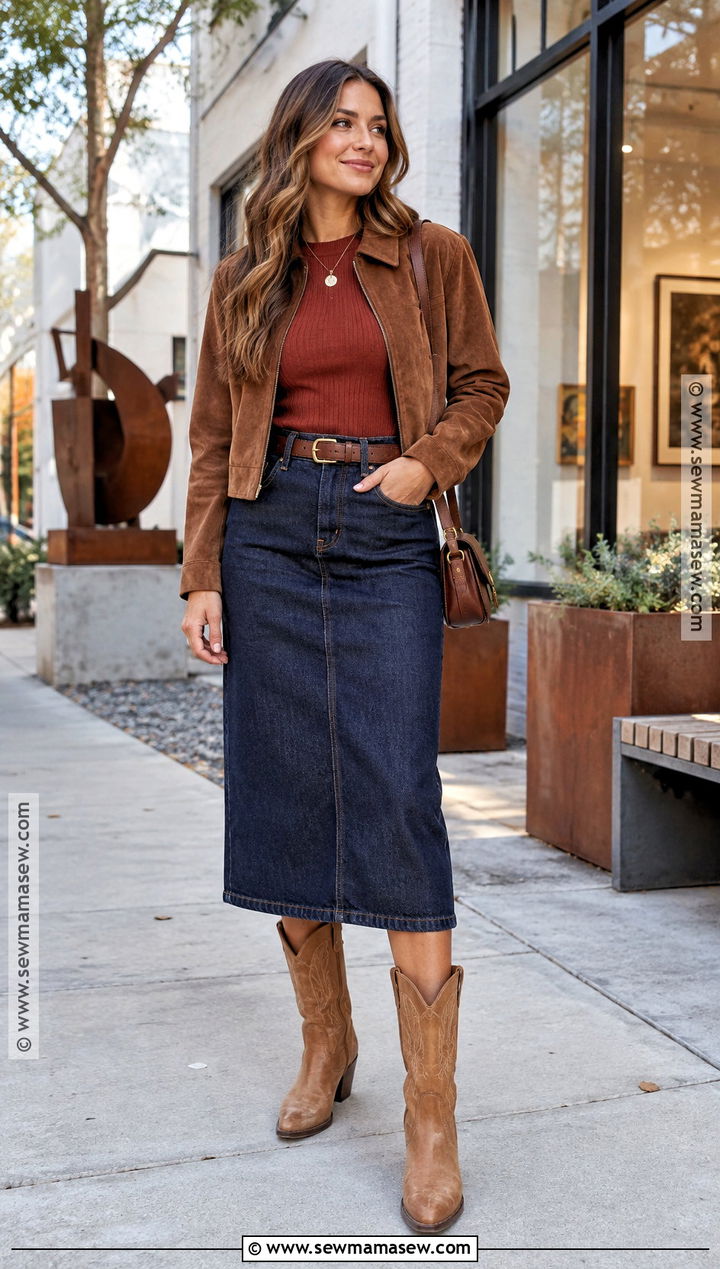 Western Boots With Denim Skirt - 15 fall must have shoes