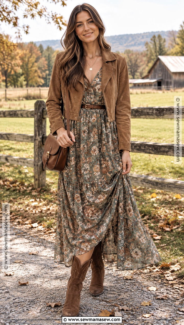 Western Boots With Floral Maxi Dress - 15 fall 2026 fashion trends shoes