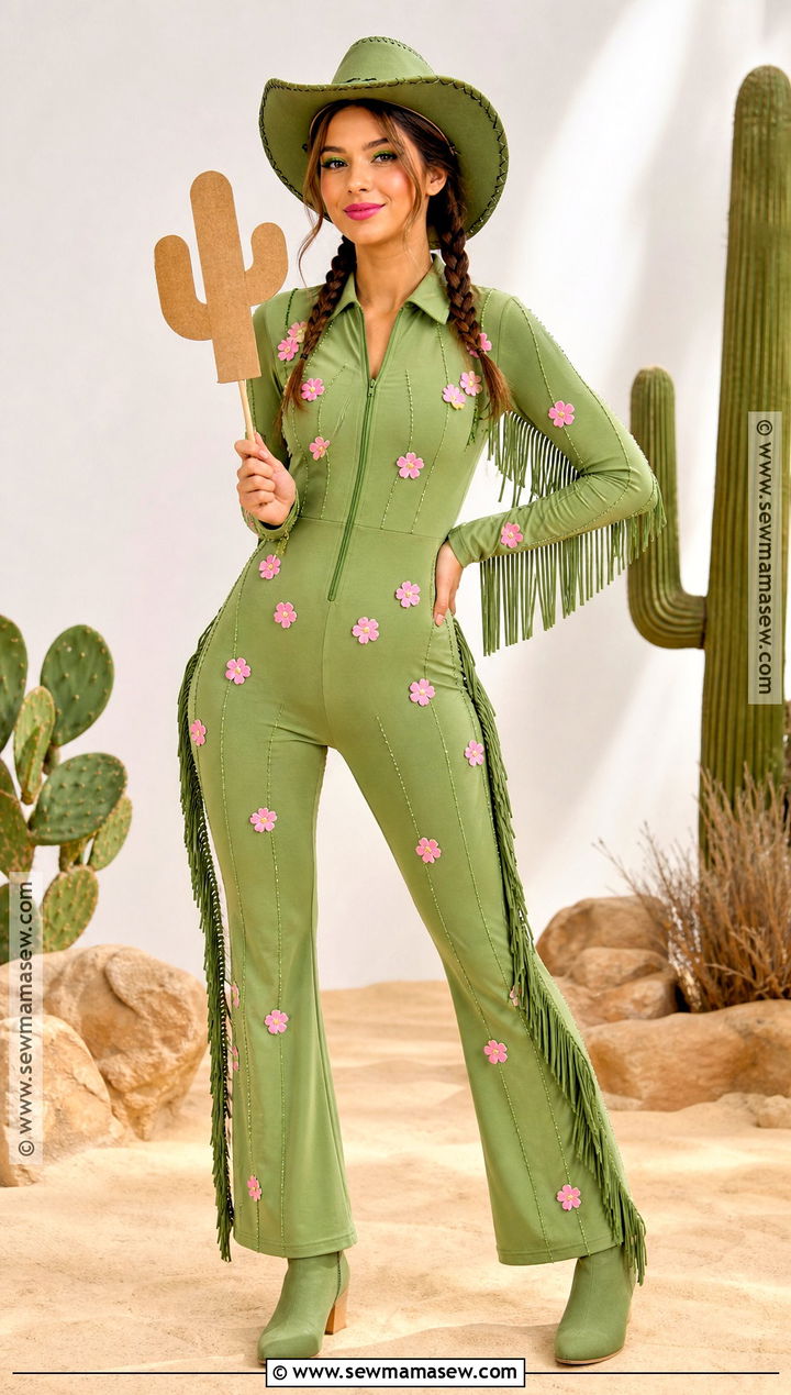 Western Cactus Costume With Green Fringe - 30 wild west costume ideas for women