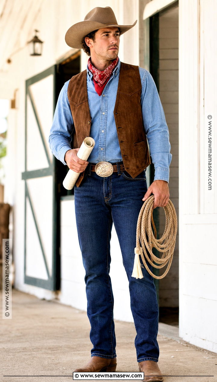 Western Cowboy Costume - 30 easy guy halloween costumes