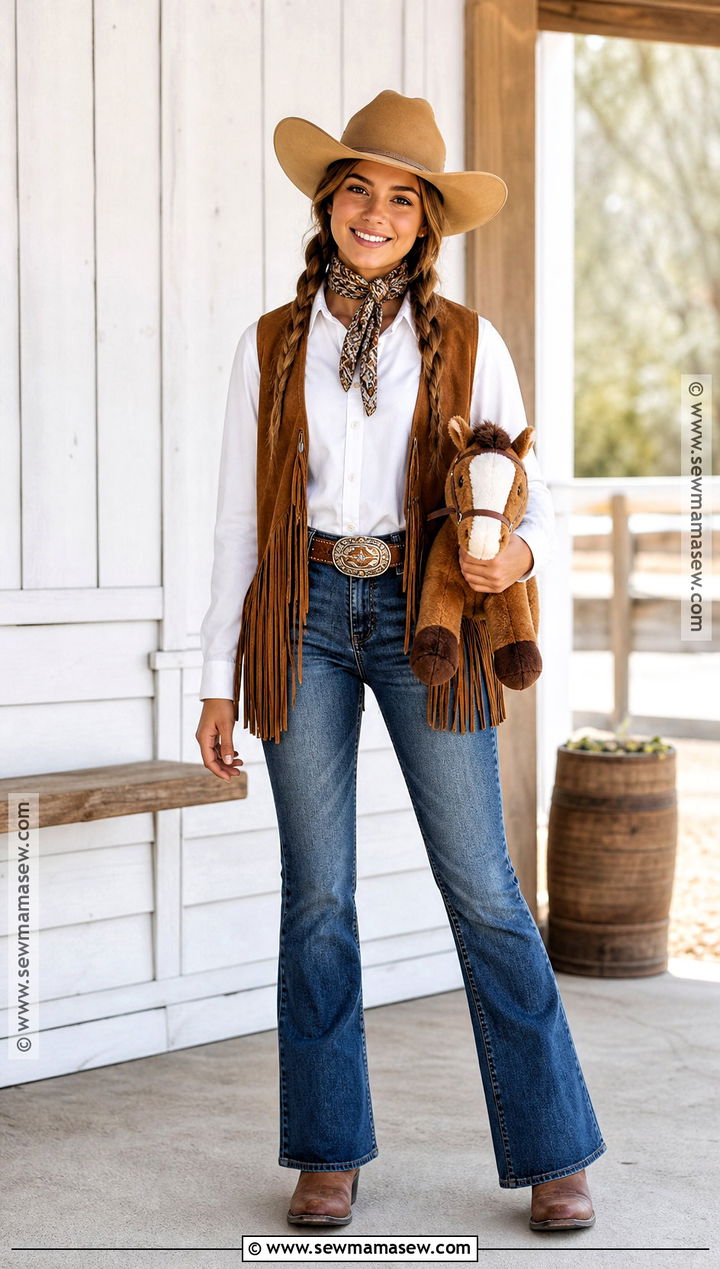 Western Cowgirl Costume With Fringe Vest - 35 costumes for halloween