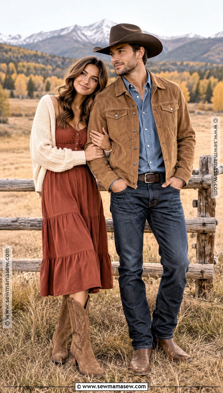 Western Fall Couple Photoshoot Outfit - 20 couples photoshoot outfits fall