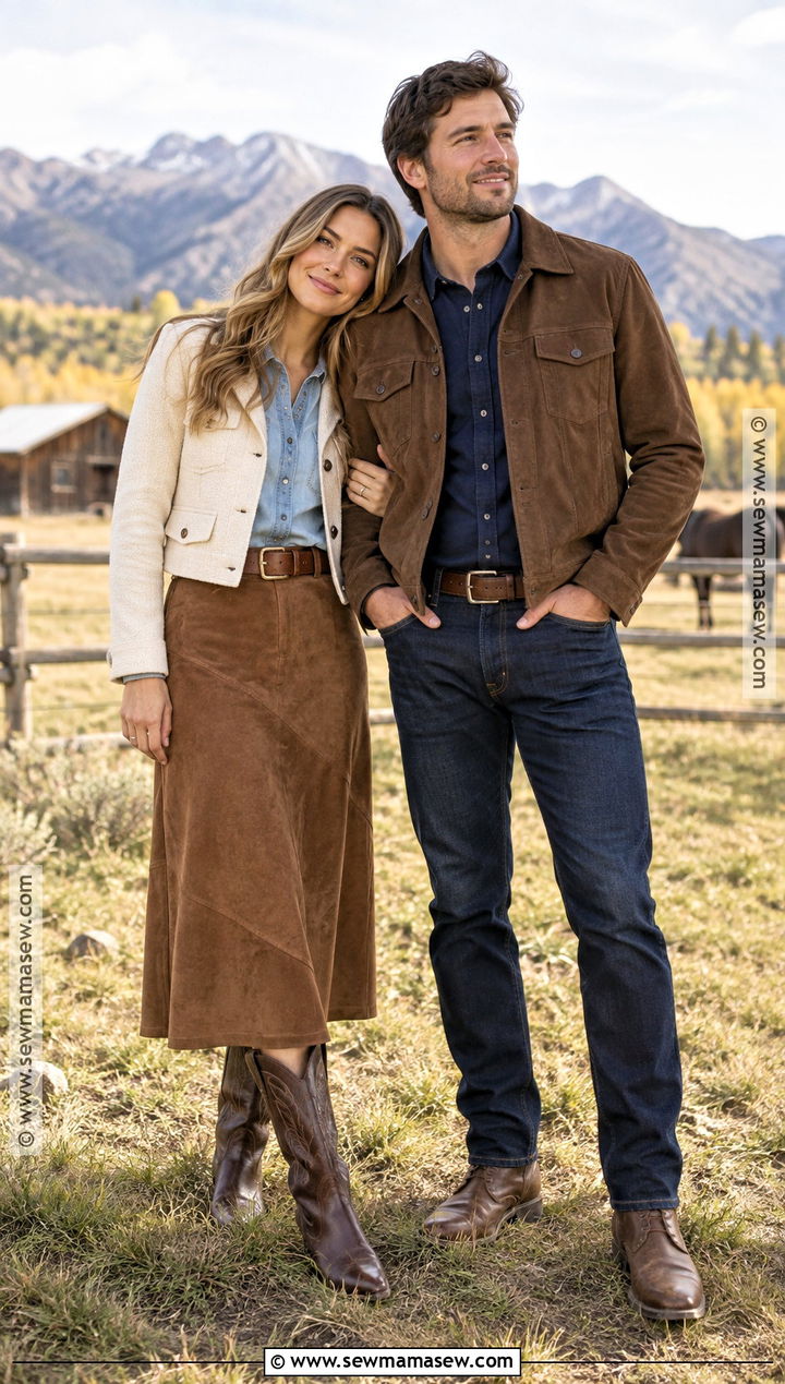 Western Fall Engagement Photo Outfit - 25 fall engagement photo outfit ideas