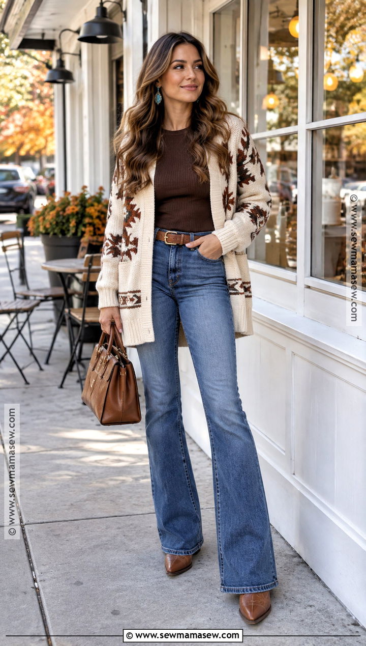 Western Fall Outfit With Knit Cardigan - 25 western fall outfits