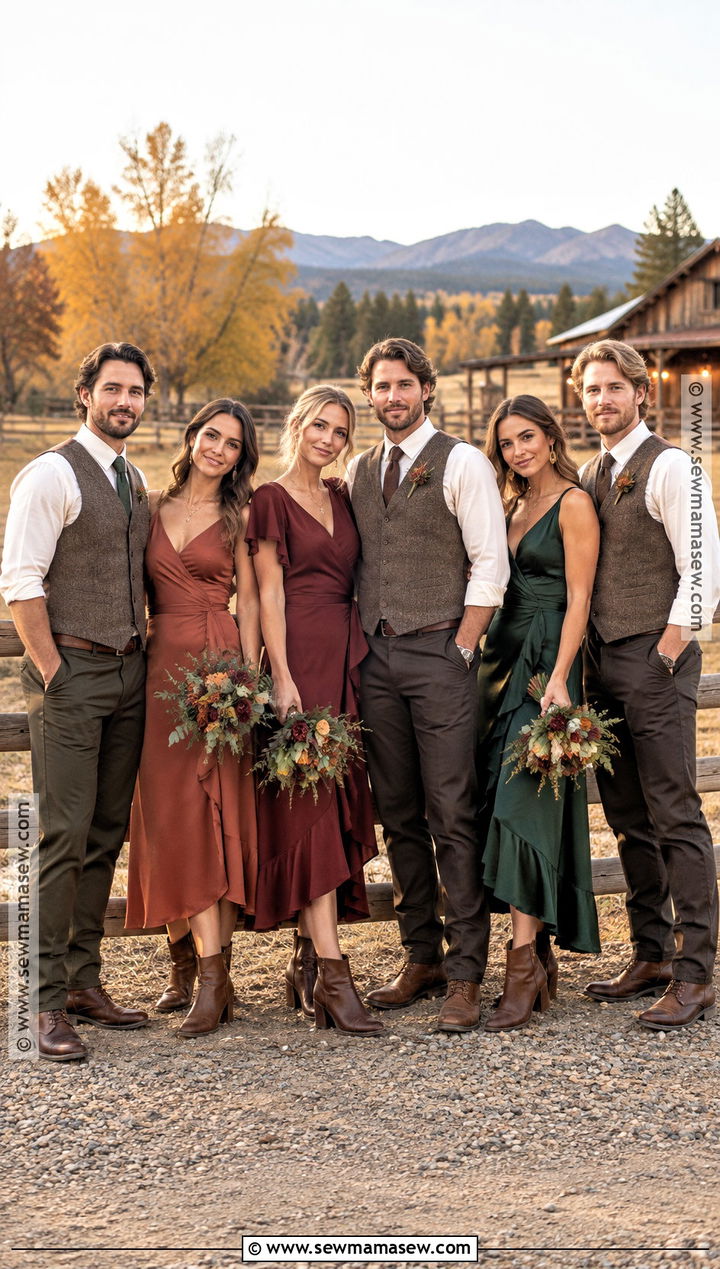 Western Fall Wedding Party Attire - 15 fall wedding wedding party attire ideas