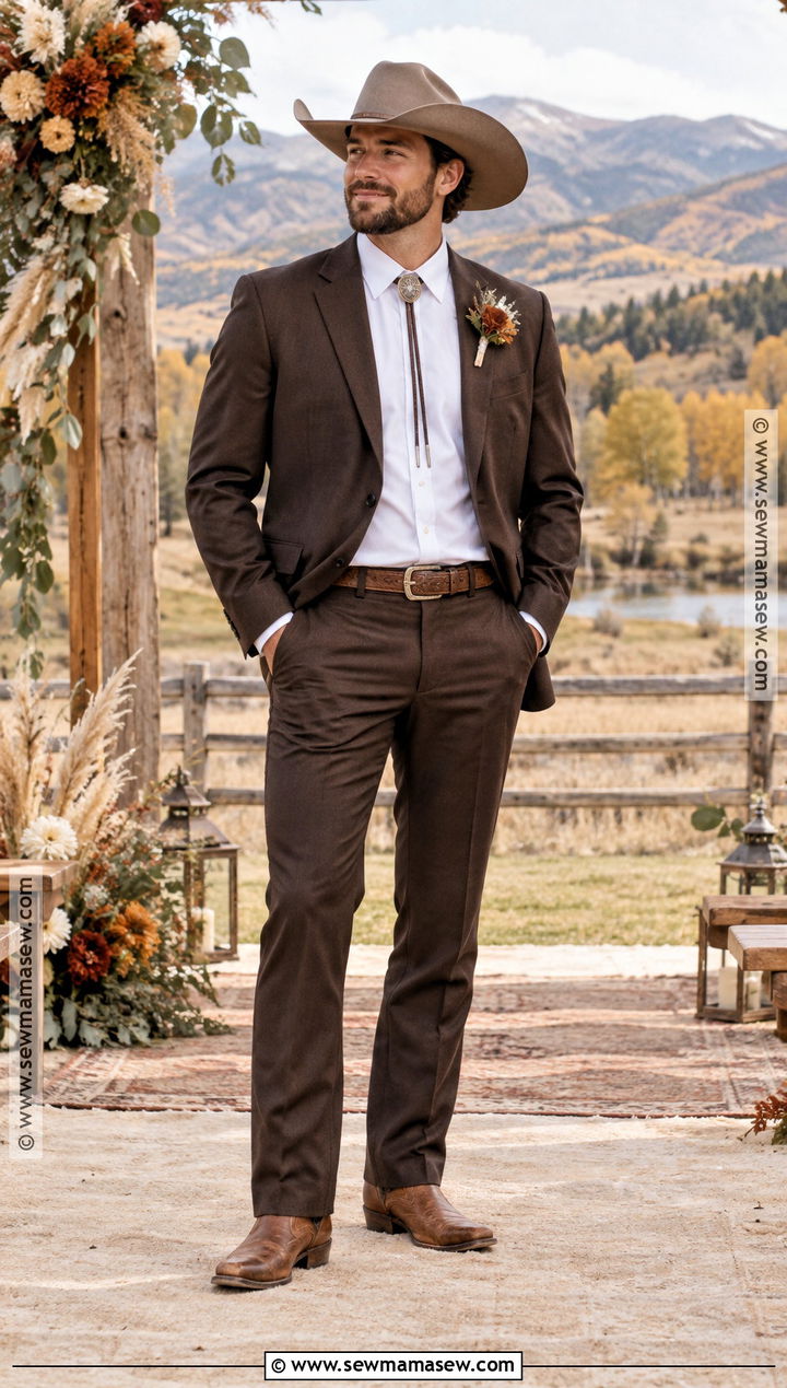 Western Groom Outfit With Cowboy Hat - 15 groom style fall wedding ideas
