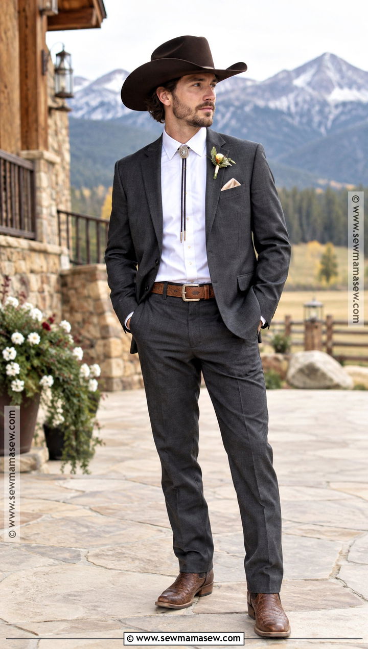 Western Groom Suit With Cowboy Boots - 15 groom attire fall wedding ideas