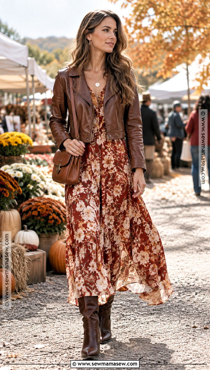 Western Heel Boots With Flowing Maxi Dress - 15 fall heel boots