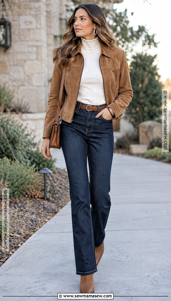 Western Jacket And Dark Denim Outfit - 20 fall winter outfits 2026 trends