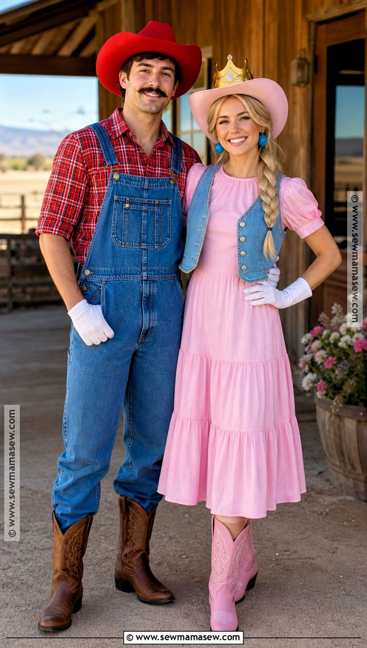 Western Mario And Peach Couple Costume - 30 Mario And Peach Costumes for Couples