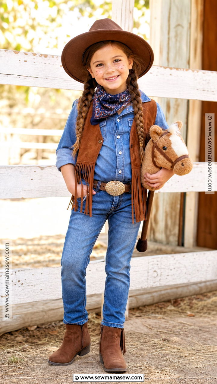 Western Rancher Costume With Denim Vest - 45 kids halloween costumes