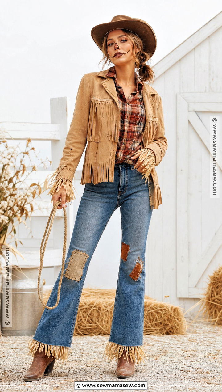 Western Scarecrow Costume With Fringe - 50 scarecrow costume ideas